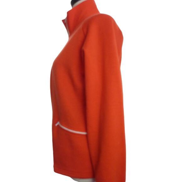 Vintage 70s Orange Zippered Jacket White Stag Speedo Japan Size Small S Retro - Picture 5 of 6